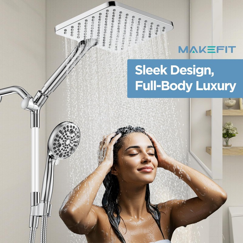 Dual Handheld Shower Head Combo, 2-in-1 Rain Shower Heads System