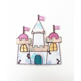 Princess Castle Patch W2.2" X H2.4"  Embroidered / Cloth Iron On Applique 3601