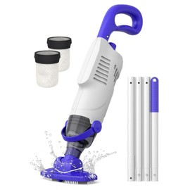 Little Shark Pool Vacuum for Above Ground Pool, Hot Tub Vacuum with a 60w Motor,18 Gal/Min Powerful Suction, Compact & Light Pool Vacuum with 5000mAh Battery, 1h Running Time