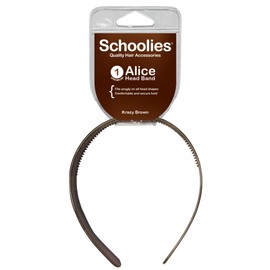 Schoolies Hair Accessories Alice Head Band, Krazy Brown
