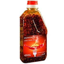 Chili Oil, Hot Sesame Chili Oil Chinese Pepper Oil for Noodles Cooking 16oz Bottles with Chili Crisp Flakes Crispy Fried Chilli Crunch, Crunchy/Vegan Good on Everything (Slightly Spicy)