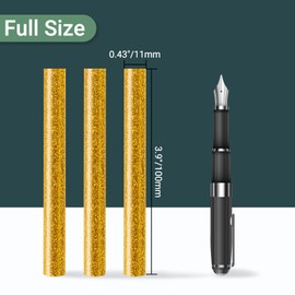 Glitter Gold Hot Glue Sticks, Manarty 48 PCS Full Size Hot Melt Glue Sticks Colored, High and Low Temp Adhesive Gluing Sticks for Craft, Art, DIY, Decoration, Sealing Wax Stamp, 0.43" Dia x 4" Long