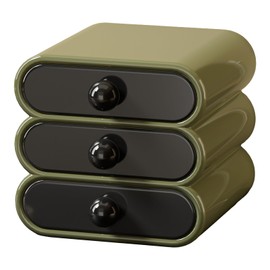 UFORU 3-Drawer Storage Organizer, Compact Vanity Drawer Organizer Set for Makeup, Small Plastic Storage Box for Bathroom, Dorm, Desk, Office, 7.87"X7.48"X7.28"