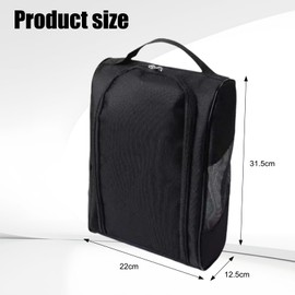Belligern Boot Bag Black Boot Bag Football, Waterproof Golf Shoe Bag Oxford Cloth Shoe Bag,Rugby Boot Bag with Zipper Mesh Breathable for Home Storage Travel School Gym Sports