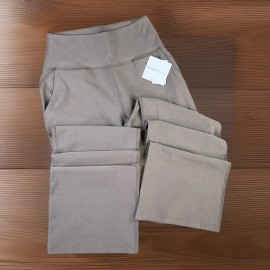 Beyond Yoga Pants Spacedye Laid Back Stretch Wide Leg Taupe Women Sz S NWT