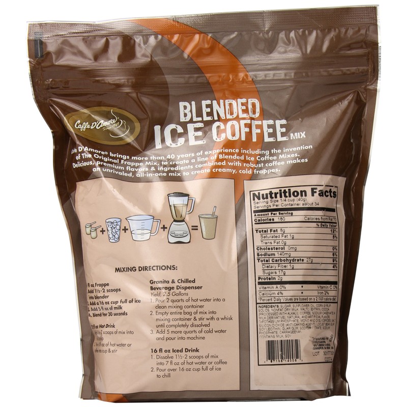 DaVinci Gourmet Mocha Blended Iced Coffee Mix, 3 Pound (Pack