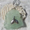 Custom Surf Tumbled Sea Glass Ornament with a Silver Whale's