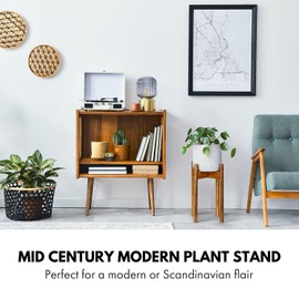 Fox & Fern Large Adjustable Plant Stand Indoor, Bamboo Stand, 8 - 12 Inch