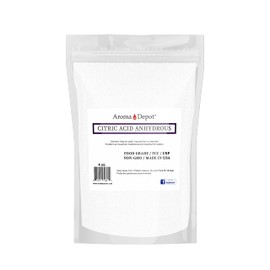 4 oz. Citric Acid - ANHYDROUS I Fine Granules I 100% Natural I Food Grade Lemon Salt I Flavoring agent I Non-GMO I FCC/USP I Grade A I Great for Cheese Making, Good for Bath Bombs, Kosher, Sour Salt in Bulk, Cleaning, Bath Bomb and Soapmaking.