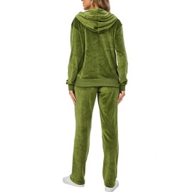 Aitmoask Womens Suits 2 Piece Set Velvet Early 2000s Fashion Olive XXL