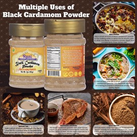 Rani Black Cardamom Powder (Kali Elachi) Indian Spice 3oz (85g) PET Jar ~ All Natural | Vegan | Gluten Friendly | NON-GMO | Kosher | Indian Origin | Smokey, Tsaoko, Cao Guo, Bach Dan Khau, Badi