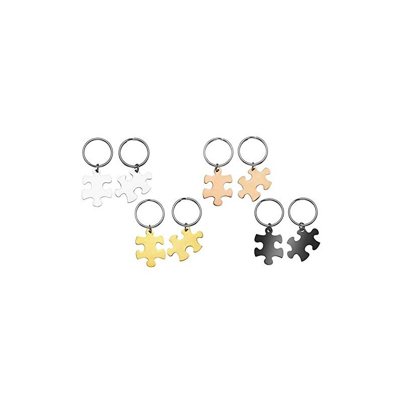 Puzzle Partner Keyring with Engraving of Your Desired Set of