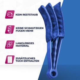 ROEGAARDEN WipeBlind Microfibre Blind Wiper, Dust Cleaning Brush, Roller Shutter Mopper, Dusting Brush, Dusting Brush, for Blinds Roller Shutters Radiator Slats