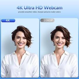 NEWORK 4K Webcam for PC with Auto-Focus, Dual Noise-Cancelling Microphones, Auto Light Correction, USB Plug-and-Play, 77° FOV – Ideal 4K Webcam for Streaming, Video Calls & Conferences