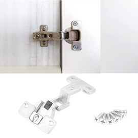 1 Piece Furniture Door Hinge 270 Degree Zinc Alloy Door Hinge with Nickel Plated Surface Folding Hinge for All Types of Cabinet Doors (Movable)