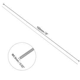 sourcing map 5pcs Round Steel Metal Rods, 0.5mm x 150mm High Speed Steel (HSS) Lathe Bar Stock Tool, for Shaft Gear Drill Lathes Boring Machine Turning Miniature DIY Craft