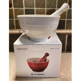 Le Creuset "White" 17 Oz Mortar & Pestle LE CREUSET Stoneware NWT