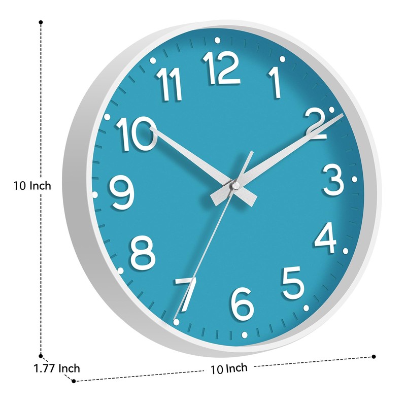 Roymnie Wall Clock, 10 Inch Silent Wall Clocks Battery Operated-Modern