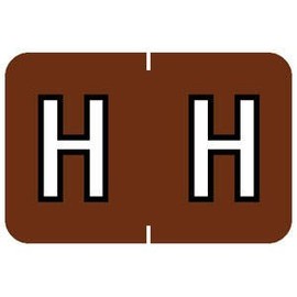 Tabbies Barkley ABKM Compatible 91620 Series Alpha Labels, Brown "H", 1”H x 1-1/2”W Label Size, Filing Color Code System, 500 Labels Per Roll (91628)