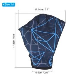 PATIKIL Webbed Swim Gloves, 2Pairs Swimming Aquatic Gloves Printing Water Resistance Training Accessories for Swimming and Diving, M, Dark Blue