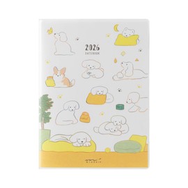 Midori Pocket Diary Planner 2026 A6 Weekly Dog Pattern 22366006 (Starting January 2026)