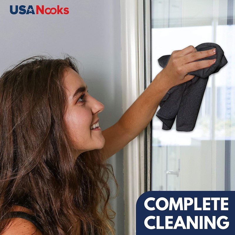 USANOOKS Microfiber Cleaning Cloth - 12Pcs 12.5x12.5 inch High Performance