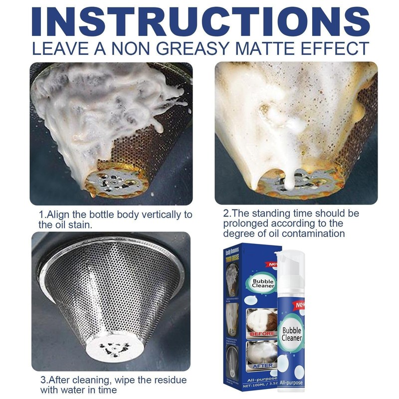 CROOT Bubble Cleaner Foam, Kitchen Foaming Heavy Oil Stain Cleaner,