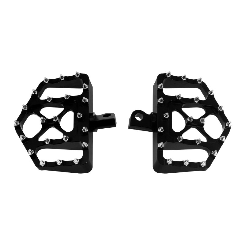 HDBUBALUS Black MX Style Foot Pegs Floorboard For Harley Softail