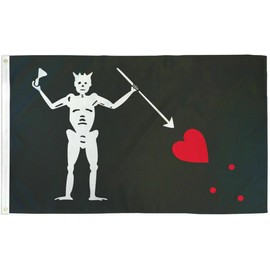 3X5 Edward Teach BLACKBEARD HAPPY VALENTINES DAY HEART Pirate Flag