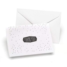 Hortense B. Hewitt Silver Polka Dot Thank You Notes and Envelopes - 100 Pack