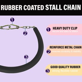 LEXNEL Stall Chain for Horses – 51 Inch Horse Stall Guard with Heavy-Duty Clips, Rubber Coated Stall Guard for Horse Stalls and Trailers (Black)