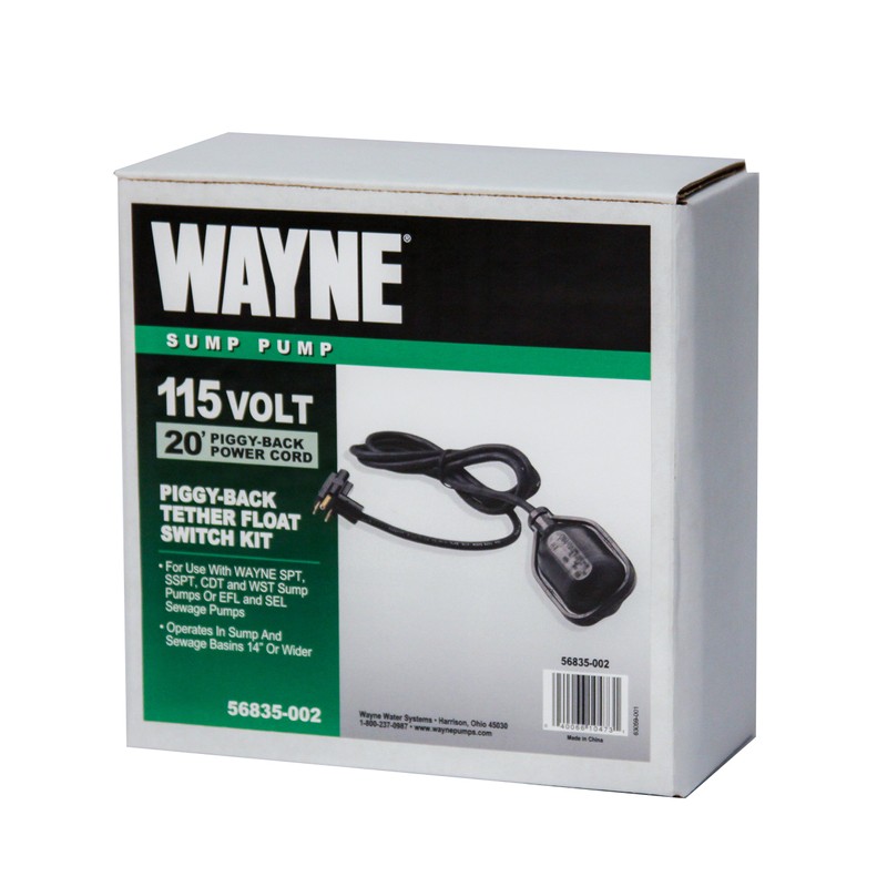 Wayne 56835-002 20' Piggy-Back Tether Float Switch (Sump) Replacement Part