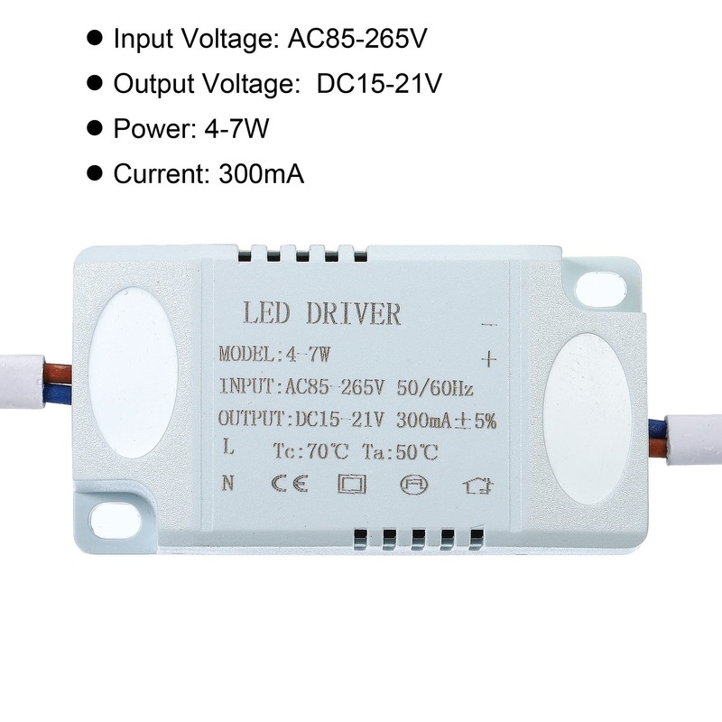 PATIKIL 4-7W 300mA LED Driver, 3 Pack AC 85-265V Output