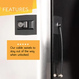 2-Pack Guardianite Premium Refrigerator Lock with Built-in Keyed Lock (2-Pack Black)