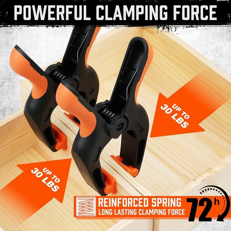 HORUSDY 4-Pack Spring Clamps Heavy Duty, 7-inch Large Plastic Clamps