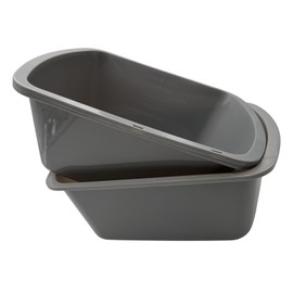Comfort Axis Rectangular Plastic Wash Basin with Graduations, 7 Quart, 3 Pack, Grey