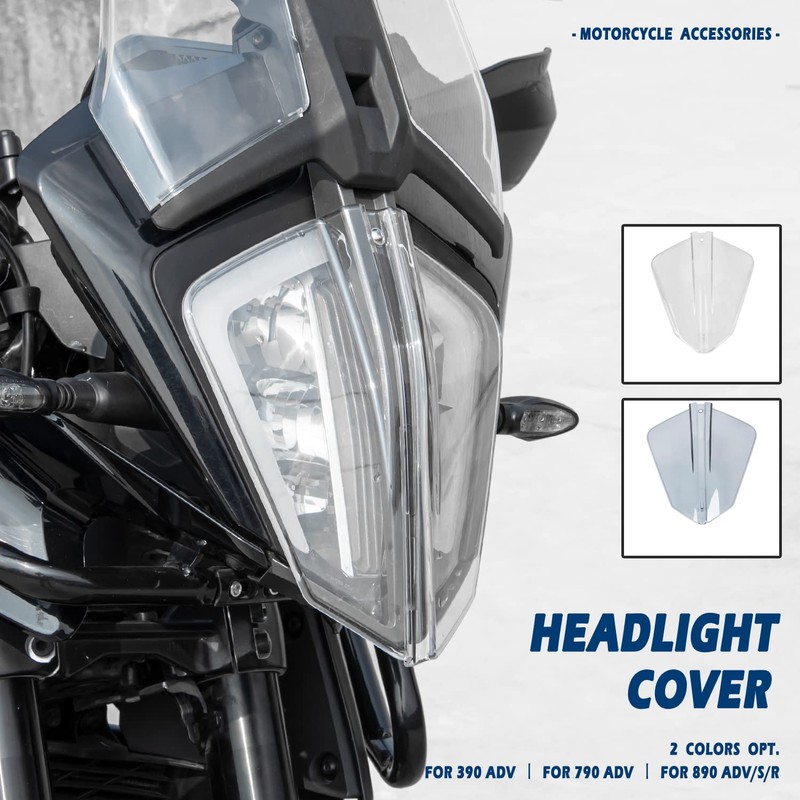 Lorababer Motorcycle Front Headlight Protector Head Light Lens Shield Guard