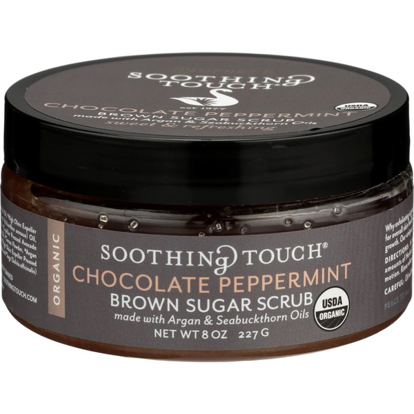 Soothing Touch Organic Herbal Brown Sugar Scrub, Chocolate Peppermint, 8 Oz