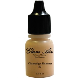 Glam Air Set of 3 Colors-Electric Cobalt Blue, Golden Turquoise & Champaign Shimmer Airbrush Water-based 0.25 Fl. Oz. Bottles of Eyeshadow