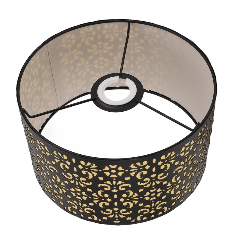 Metal Barrel Lampshade Hollow Exquisite Wrought Iron Lamp Shade with