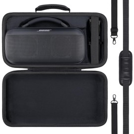 for Bose SoundLink Max Portable Speaker Hard Protective Case, Portable Travel Case with Shoulder Strap and Handle (Black Case) - co2CREA