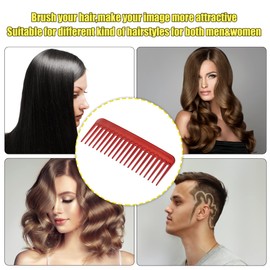VOCOSTE Wide Tooth Hair Comb, Hair Detangling Comb for Wet and Dry Plastic, Red
