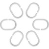 White Plastic Shower Curtain Rings Hooks for Bathroom Shower Window