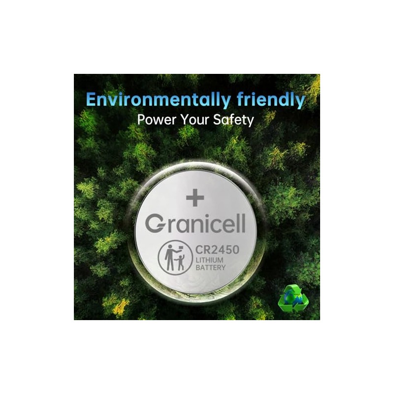 Granicell 20 Pack CR2450 Battery Lithium 3V Coin Battery Long