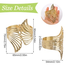 UFURMATE Curtain Tie Backs, 2Pcs Zinc Alloy Creative Curtain Rope Buckles Decorative Curtain Tiebacks Spring Drape Holder Clip for Home Office (Gold Hollow Wing)