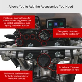 Tusk Accessory Dash Panel Black Powder Coated Compatible with Yamaha TW200 1990-2025