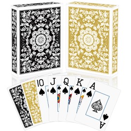 Playing Cards,Deck of Cards,Playing Cards 2 Pack,Poker Cards Professional Set,Jumbo Index Large Print Playing Cards for Adults Seniors,Card games for Family Game Night Party Casino,Black and Gold
