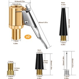 JASFLY 6 Stück Ventil Adapter, Messing Autoventil Adapter, Luftpumpe Aufsätze Mit Kegel Adaptern & Ballnadeln für Fahrrad Auto Schwimmkreis Basketball Aufblasen