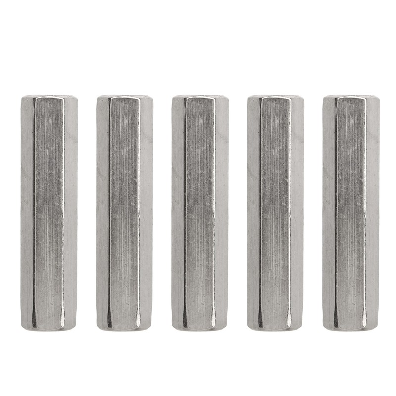 5Pcs Silver M8 Hex Coupling Nut Safe Practical Stainless Steel