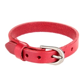 Xusamss Fashion Simple Alloy Buckle Bangle Leather Wristhand Bracelet,6"-8" Wrist